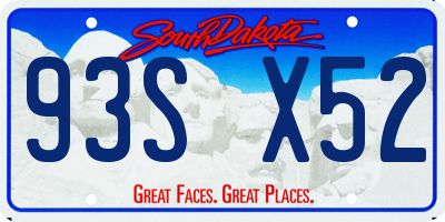 SD license plate 93SX52