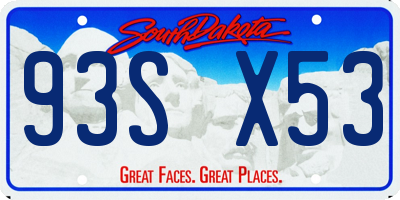 SD license plate 93SX53