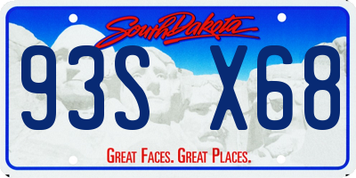 SD license plate 93SX68