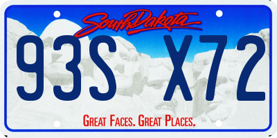 SD license plate 93SX72