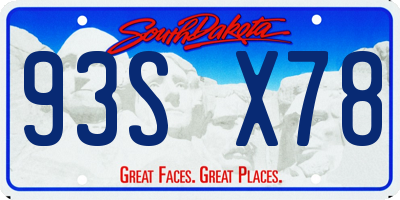 SD license plate 93SX78