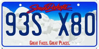 SD license plate 93SX80