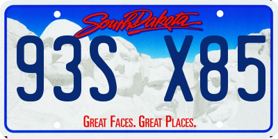 SD license plate 93SX85