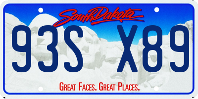 SD license plate 93SX89
