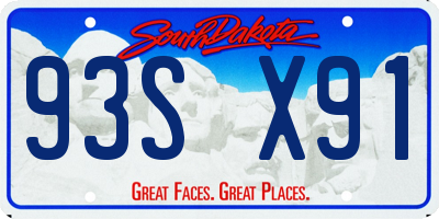 SD license plate 93SX91