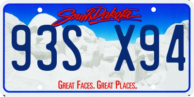 SD license plate 93SX94