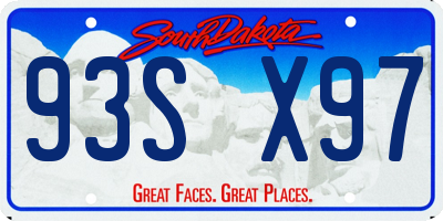 SD license plate 93SX97