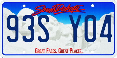 SD license plate 93SY04