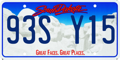 SD license plate 93SY15