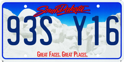 SD license plate 93SY16