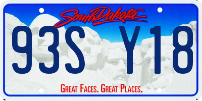 SD license plate 93SY18