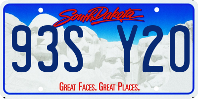 SD license plate 93SY20