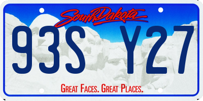 SD license plate 93SY27