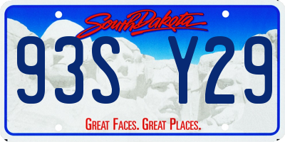 SD license plate 93SY29