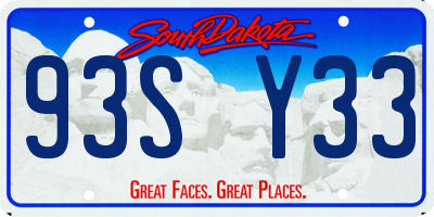 SD license plate 93SY33
