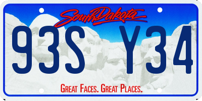 SD license plate 93SY34