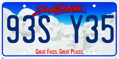 SD license plate 93SY35