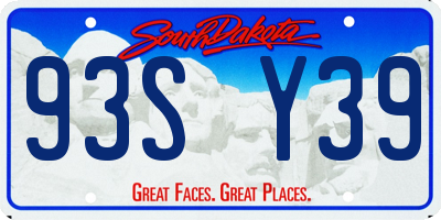 SD license plate 93SY39