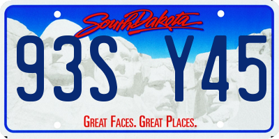 SD license plate 93SY45