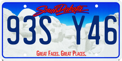 SD license plate 93SY46