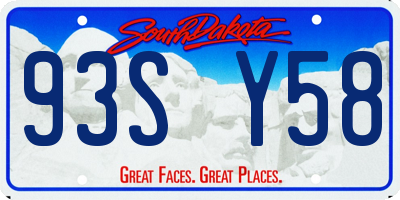 SD license plate 93SY58