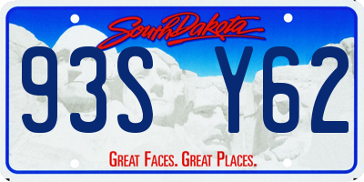 SD license plate 93SY62