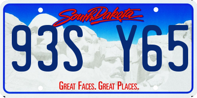 SD license plate 93SY65