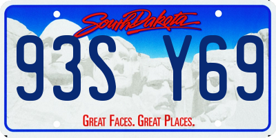 SD license plate 93SY69