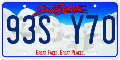 SD license plate 93SY70