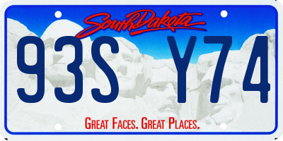 SD license plate 93SY74