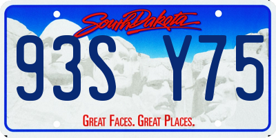 SD license plate 93SY75