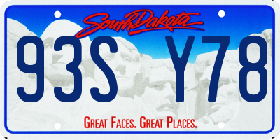SD license plate 93SY78