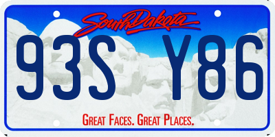 SD license plate 93SY86