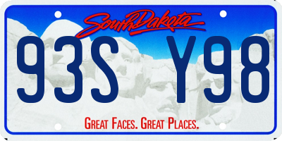 SD license plate 93SY98