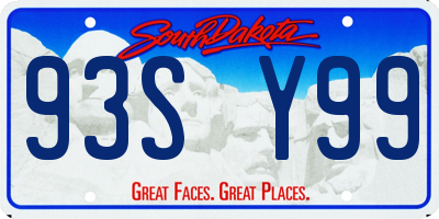 SD license plate 93SY99