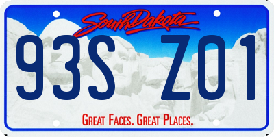 SD license plate 93SZ01