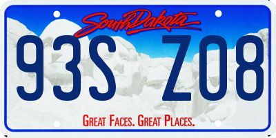 SD license plate 93SZ08