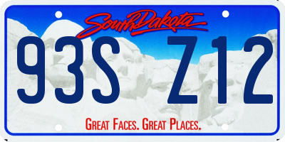 SD license plate 93SZ12