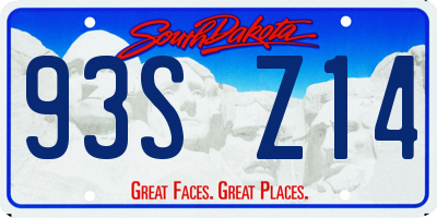 SD license plate 93SZ14