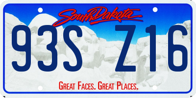 SD license plate 93SZ16
