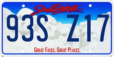 SD license plate 93SZ17