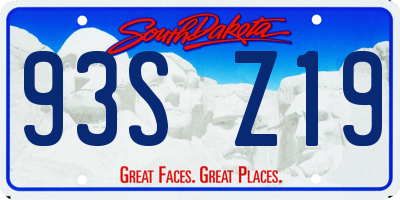 SD license plate 93SZ19
