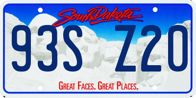SD license plate 93SZ20