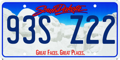 SD license plate 93SZ22