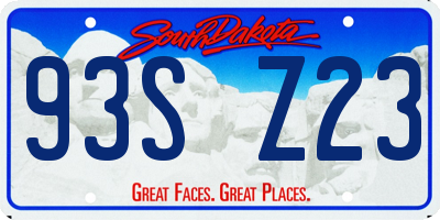 SD license plate 93SZ23
