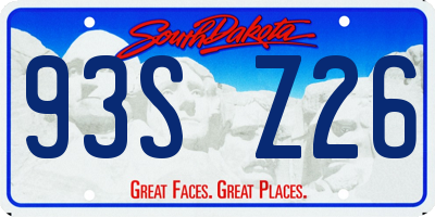 SD license plate 93SZ26