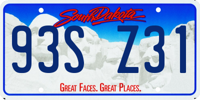 SD license plate 93SZ31