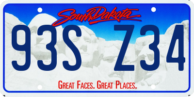 SD license plate 93SZ34