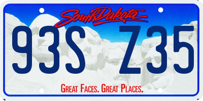 SD license plate 93SZ35