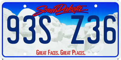 SD license plate 93SZ36